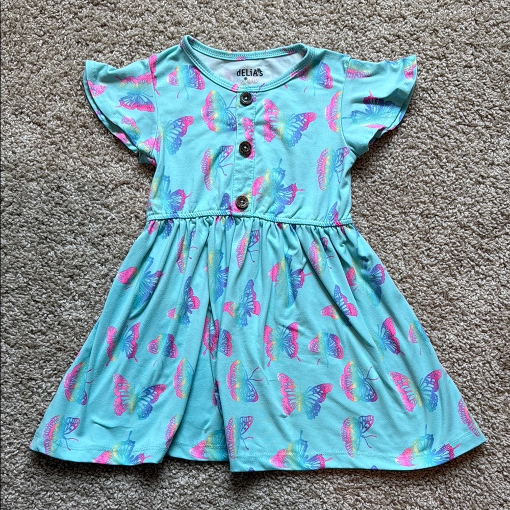 dELiA*s Blue Casual Flutter Sleeve Dress